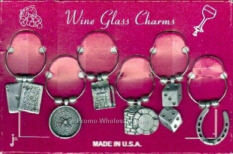 Marken Design Wine Glass Charm Set - Gambling