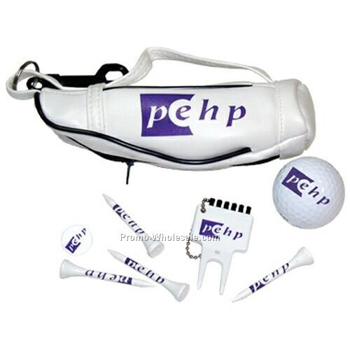 Mini Golf Bag On Hook (4 Tees/ 1 Ball/ 1 Marker/ 1 Divot Tool W/ Brush)