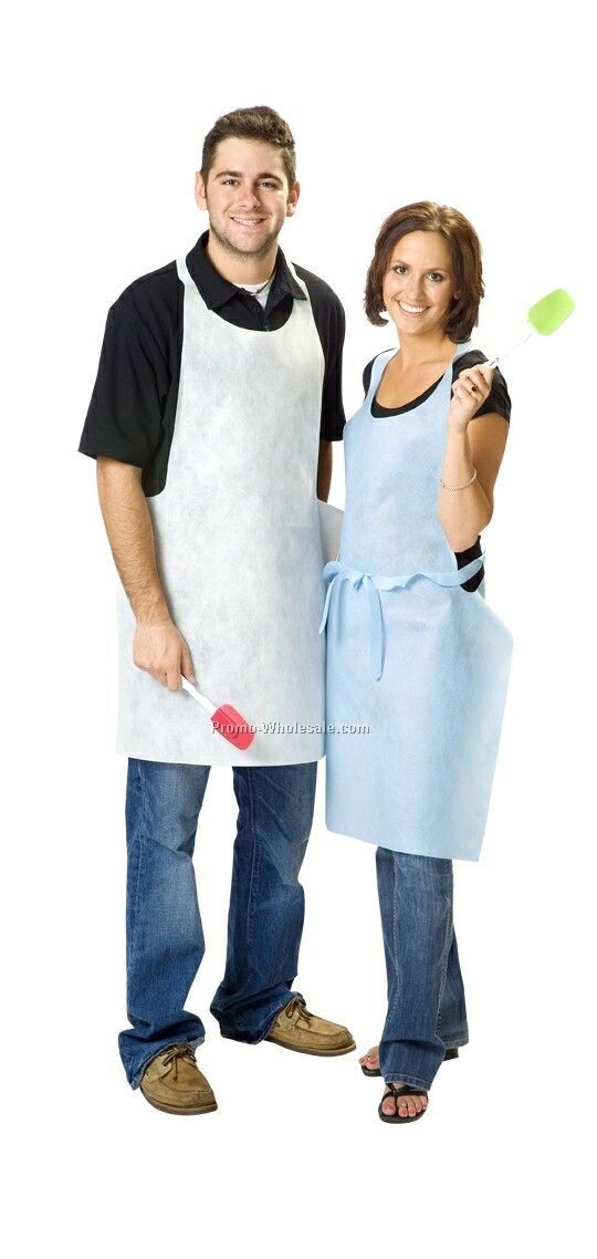 Non-woven White Die Cut Apron 25"x31-1/2" (Printed)