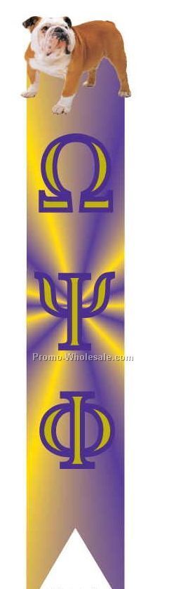 Omega Psi Phi Fraternity Bulldog Bookmark W/ Black Back