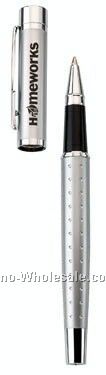 Optima Rollerball Metal Pen W/ Pull-off Cap & Decorative Barrel