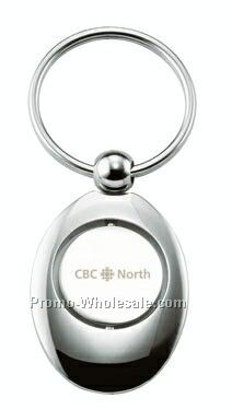 Oval Chrome Key Ring W/ Revolving Center