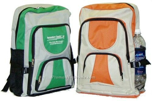 Padded Shoulder Strap Backpack W/ Front Zipper Compartment - 600d