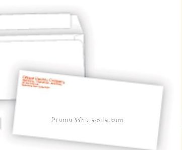 Peel And Seal Regular #10 White Wove Envelopes W/ 1 Color Ink