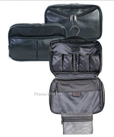 Plonge Calfskin Leather Travel Kit (Black)