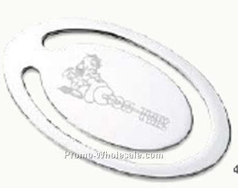 Polished Silver Oval Bookmark / Laser Engraved