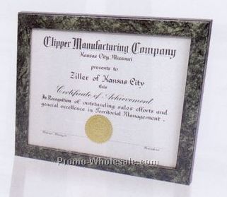 Premium Polymer Certificate Frame W/ Jade Marble Finish