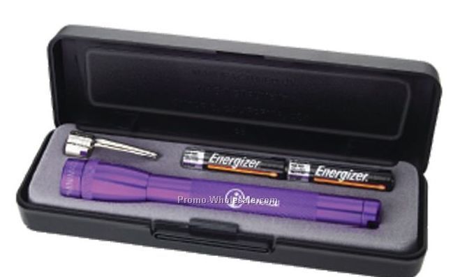 Purple Mini Mag-lite Flashlight (5-1/8"x3/4"x1/2")