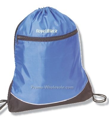 Q-tees Nylon Drawstring Backpack (14"x18"x1-3/4")