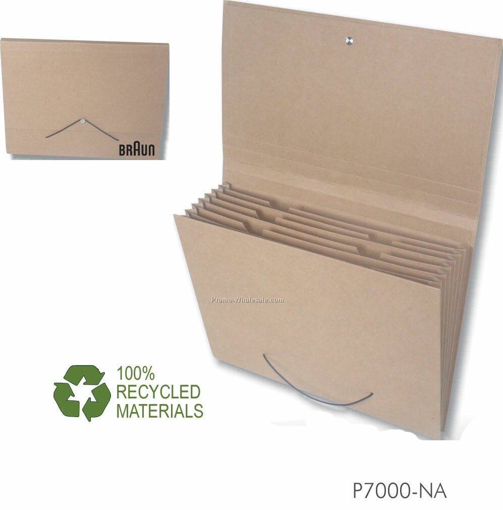 Recycled Expandable Natural Kraft Portfolio W/ 7 Dividers
