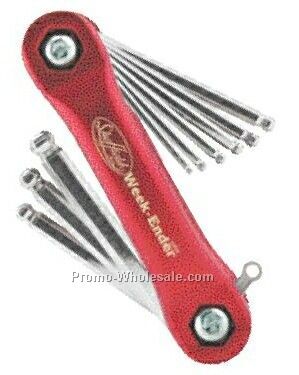 Red Anodized 9 Piece Sae Hex Key Set