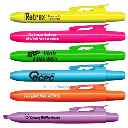 Retrax Retractable Fluorescent Highlighter