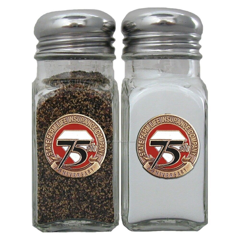 Salt And Pepper Shaker Set With Applique