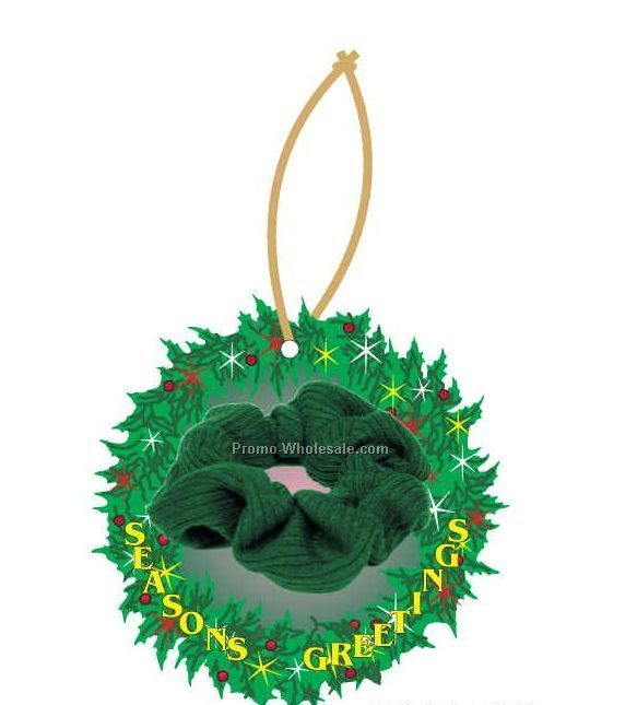 Scrunchy Executive Line Wreath Ornament W/ Mirrored Back (12 Square Inch)
