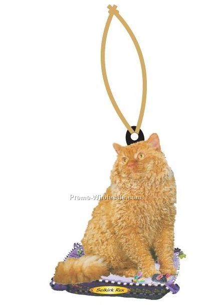 Selkirk Rex Cat Executive Line Ornament W/ Mirrored Back (8 Square Inch)