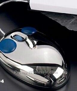 Silver Plated Tarnish Proof Computer Mouse W/ Scroll & USB