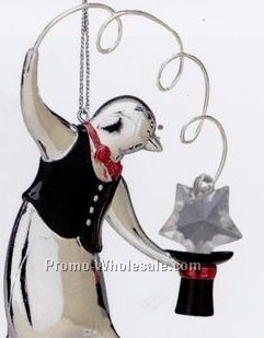 Silverplated Holiday Magic Penguin Ornament