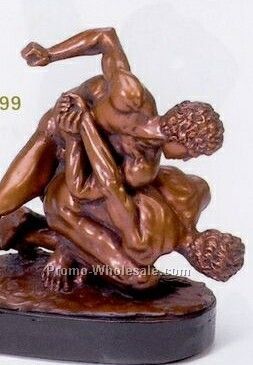 Small Classic Greek Guillotine Wrestling Sculpture