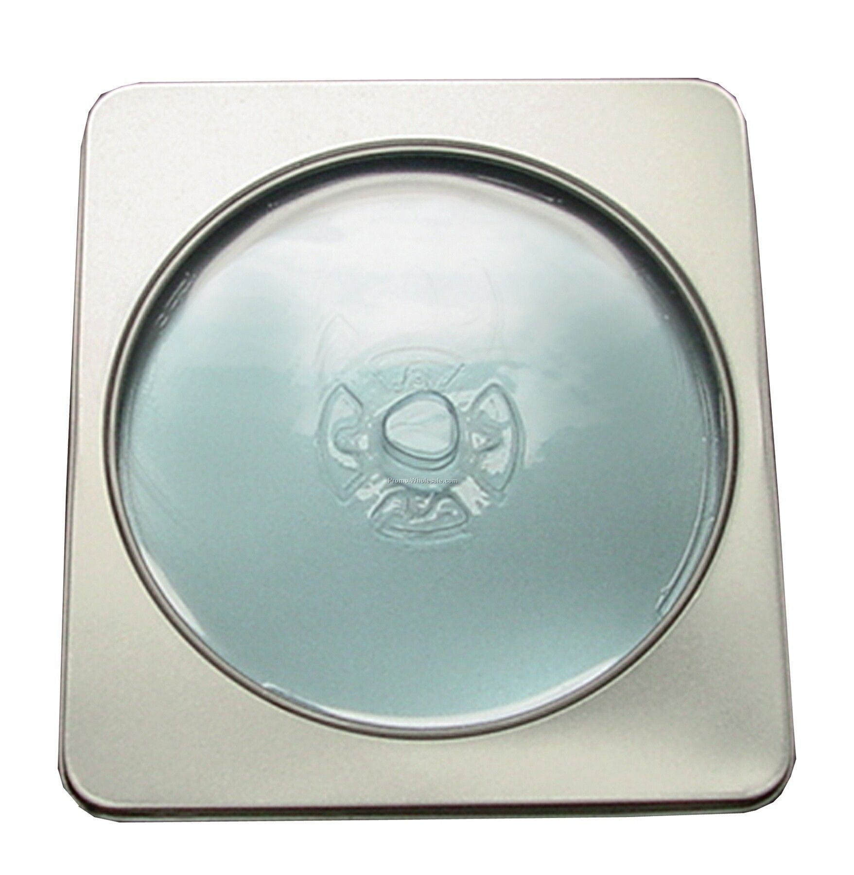 Square Tin Disc Case W/ Window