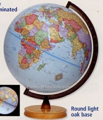 The Newberry Blue Illuminated World Globe