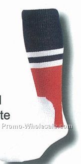Traditional 2 In 1 Baseball Socks W/ Pattern E Heel & Toe (7-11 Medium)