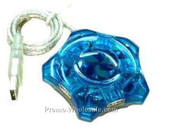 Translucent Blue Plastic Hub With 5 Plug