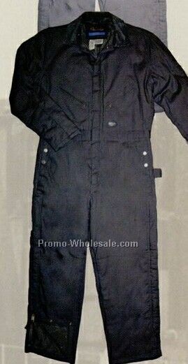 Walls Black Waist Zip Insulated Coverall (S-2xl) - Black