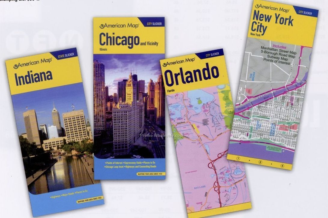 Western United States Laminated Slicker Folding City Map