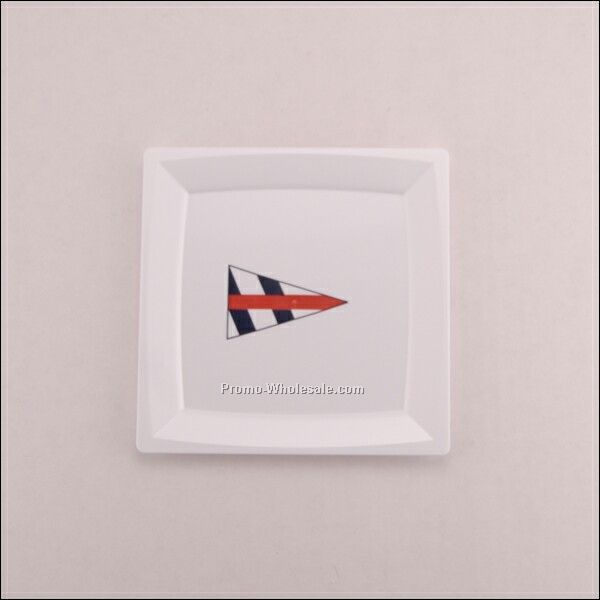 White Medium Square Milan Plate