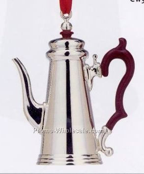 Williamsburg Silverplated Brewed For Tradition Coffee Pot Ornament