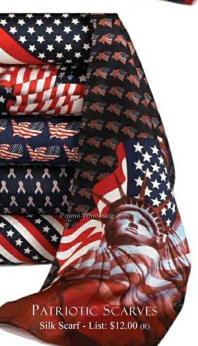 Wolfmark Novelty Neckwear 100% Silk Patriotic Scarf - The Flag