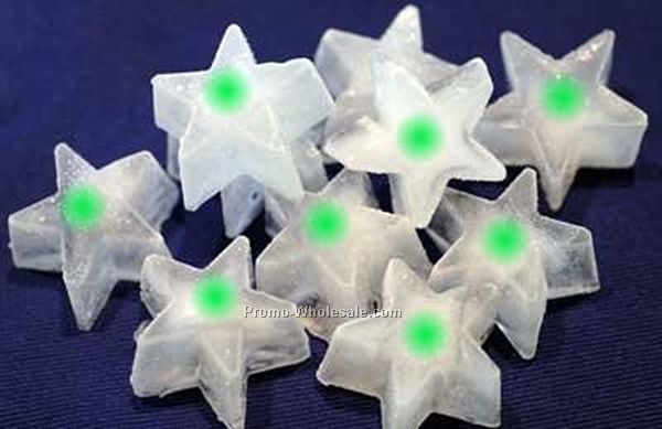 1-1/2" Light Up Star Ice Cube - Green