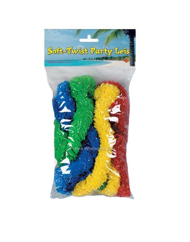 1-1/2"x36" Packaged Soft Twist Party Leis