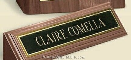 1-3/4"x8-1/2" Walnut Florentine Desk Name Plate Bar