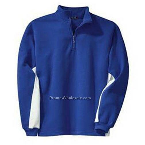 1/4 Zip Contrast Color Sweatshirt