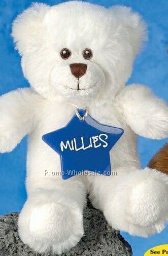 10" White Smitty Bear Stuffed Animal