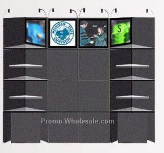 10-ft. Booth Modular Display (24 Panel, 10 Triangle Shelf, 4 Light Box)