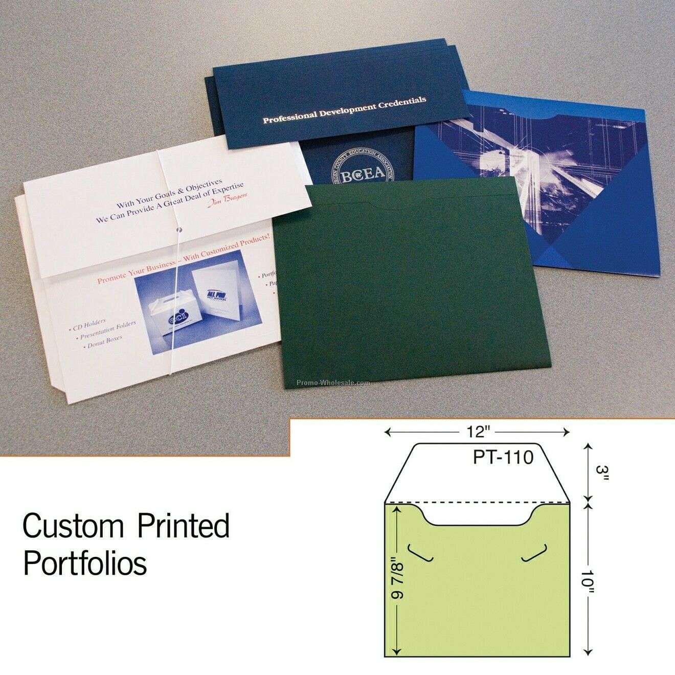 10"x12" Portfolio W/ 1" Expansion (2 Color)