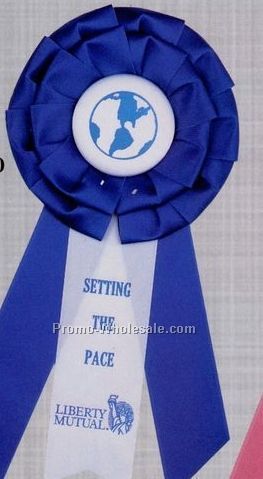 11" Custom Rosette Ribbon With 2"x8" Triple Streamer