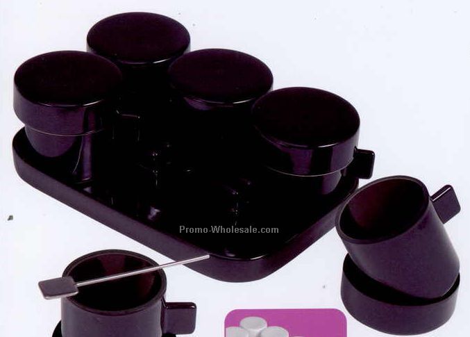 12-1/5cmx18-1/5cmx5.7cm Coffee Time Cups Gift Set (6 PC Set Glossy Black)