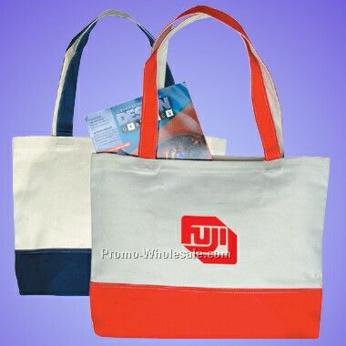 12 Oz Canvas Tote Bag W/ Inside Zipper Pocket