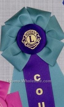 13-1/2" Custom Rosette With Triple 2"x10" Streamer & 5" Head