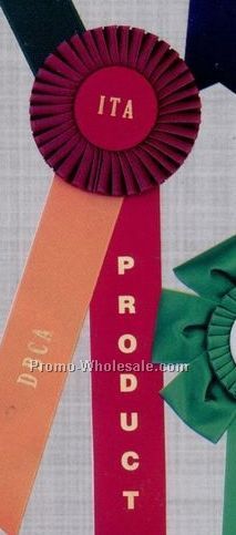 14" Custom Rosette Ribbon With Double 2"x12" Streamer