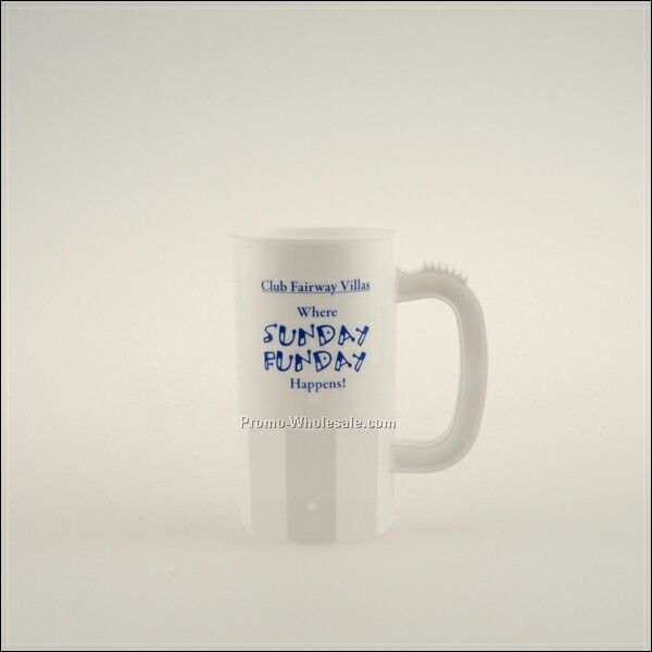 14 Oz. White Handled Stein Mug