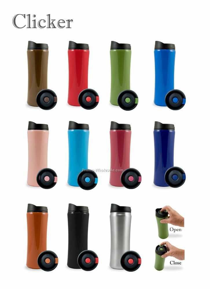 14 Oz Clicker Acrylic In And Out Travel Mug W/Leak-proof Lid