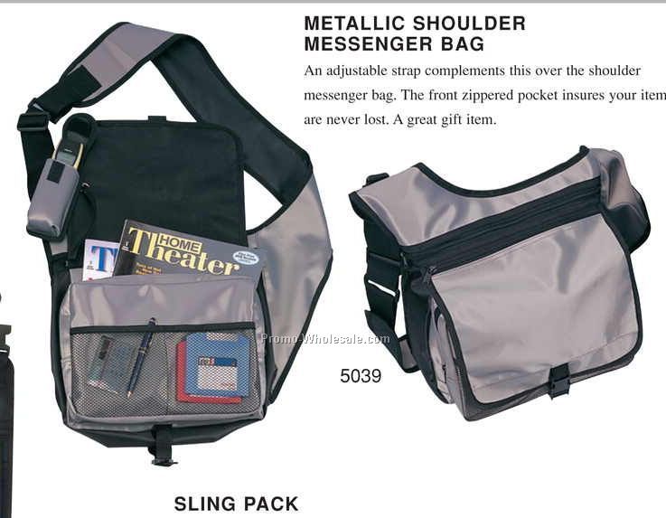 14"x16-1/2"x3-1/2" Metallic Shoulder Messenger Bag
