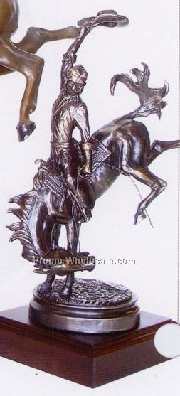 15" Staying On Top Bronco Rider Sculpture