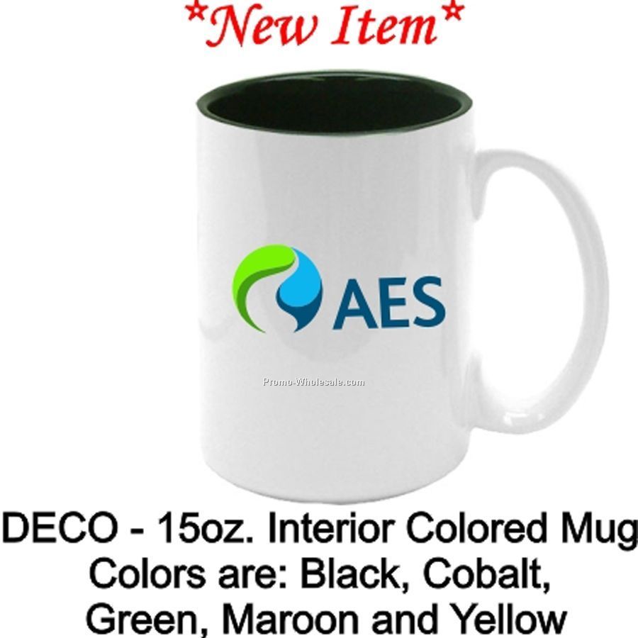 15 Oz. White Mug With Colored Interior