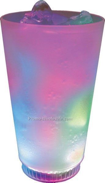 16 Oz. Frosted Light Up Pint Glass W/ 3 LED Lights
