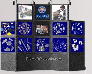 18-panel Modular Display (8 Recessed Panels, 2 Light Box, 1 Bubble Mural)